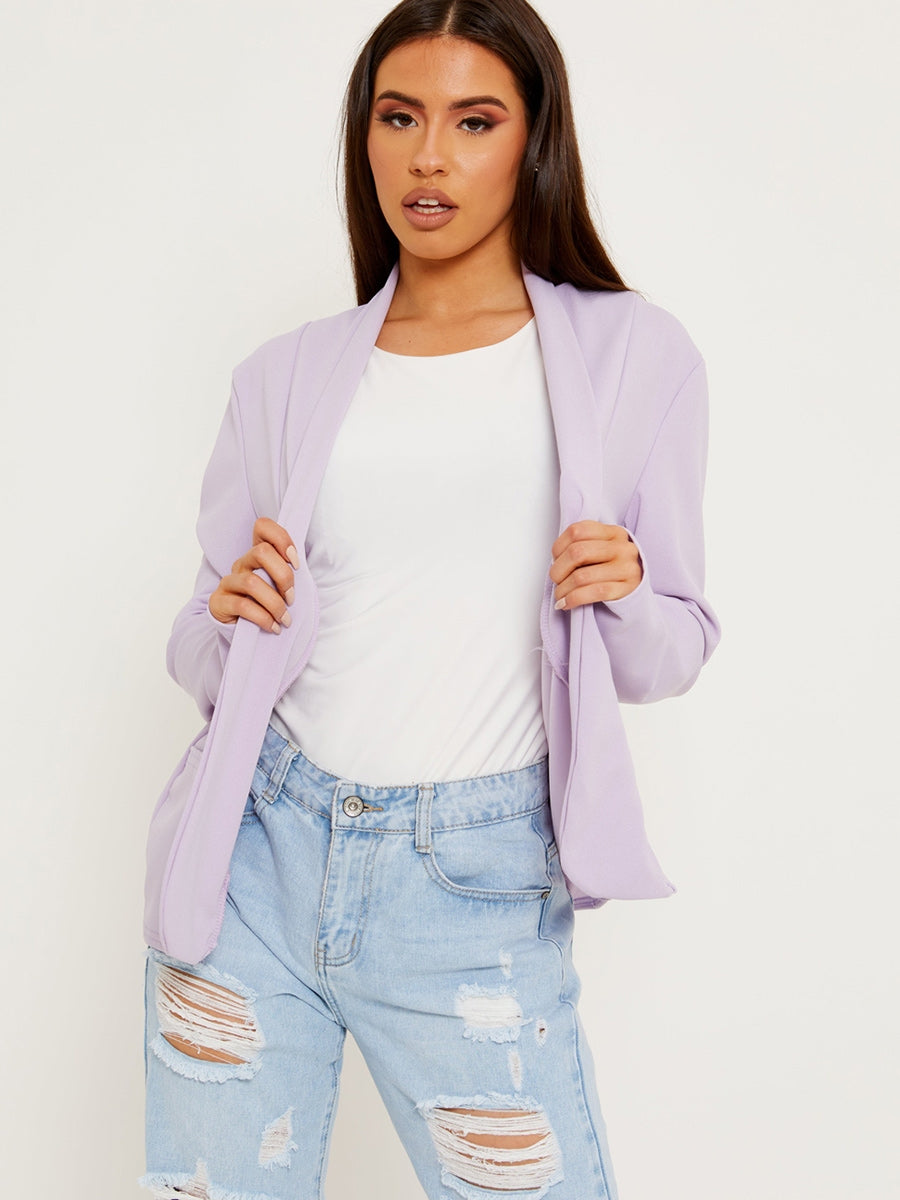 Textured Open Blazer