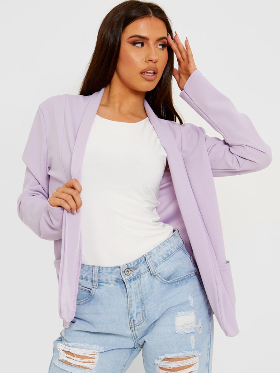 Textured Open Blazer