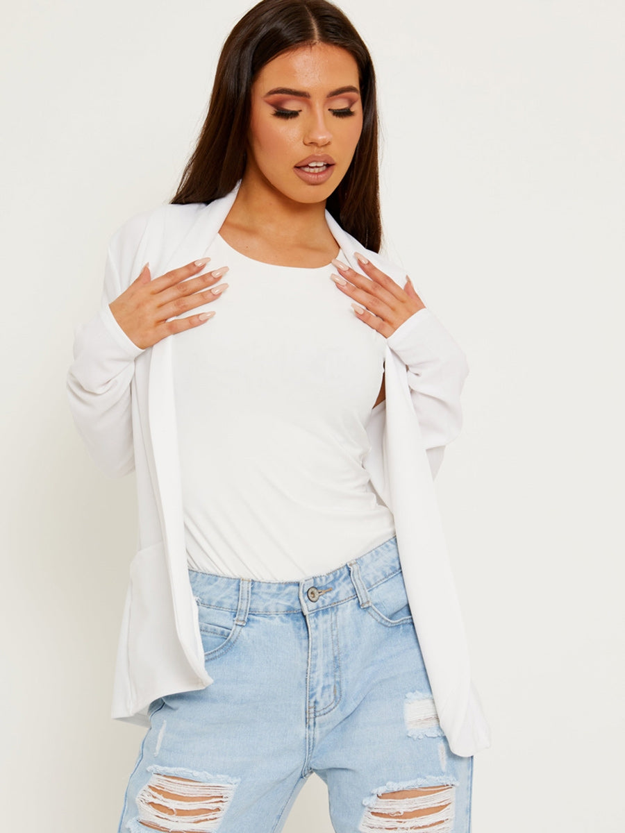 Textured Open Blazer