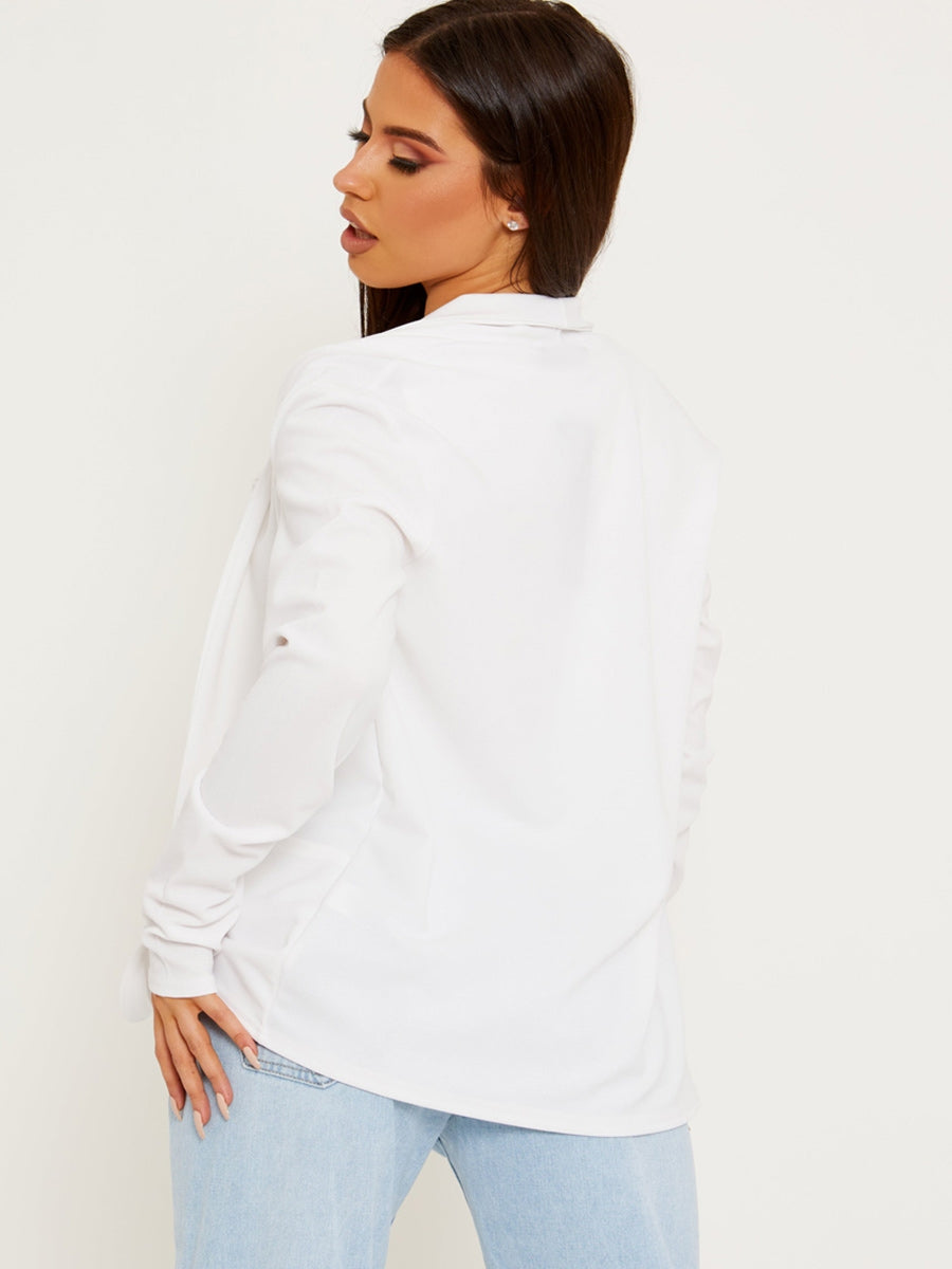 Textured Open Blazer