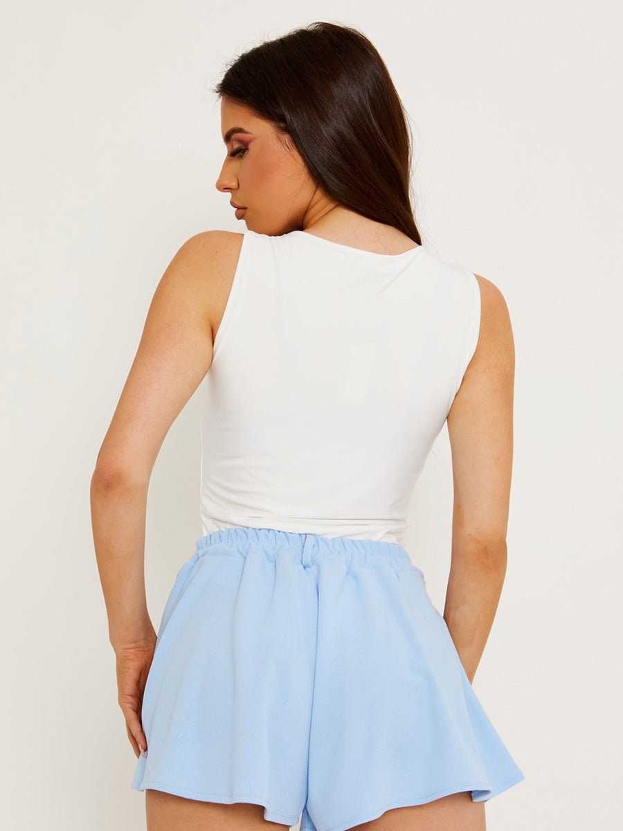 High Waisted Flared Shorts