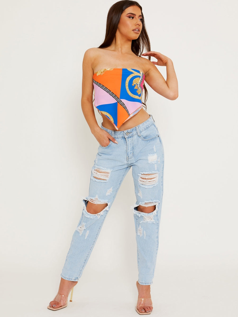 Lion Print Bandana Scarf Top