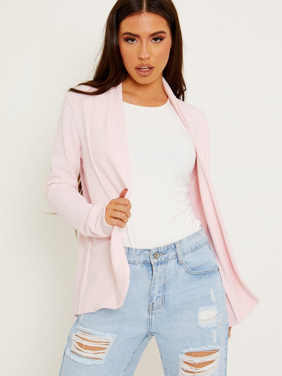 Textured Open Blazer
