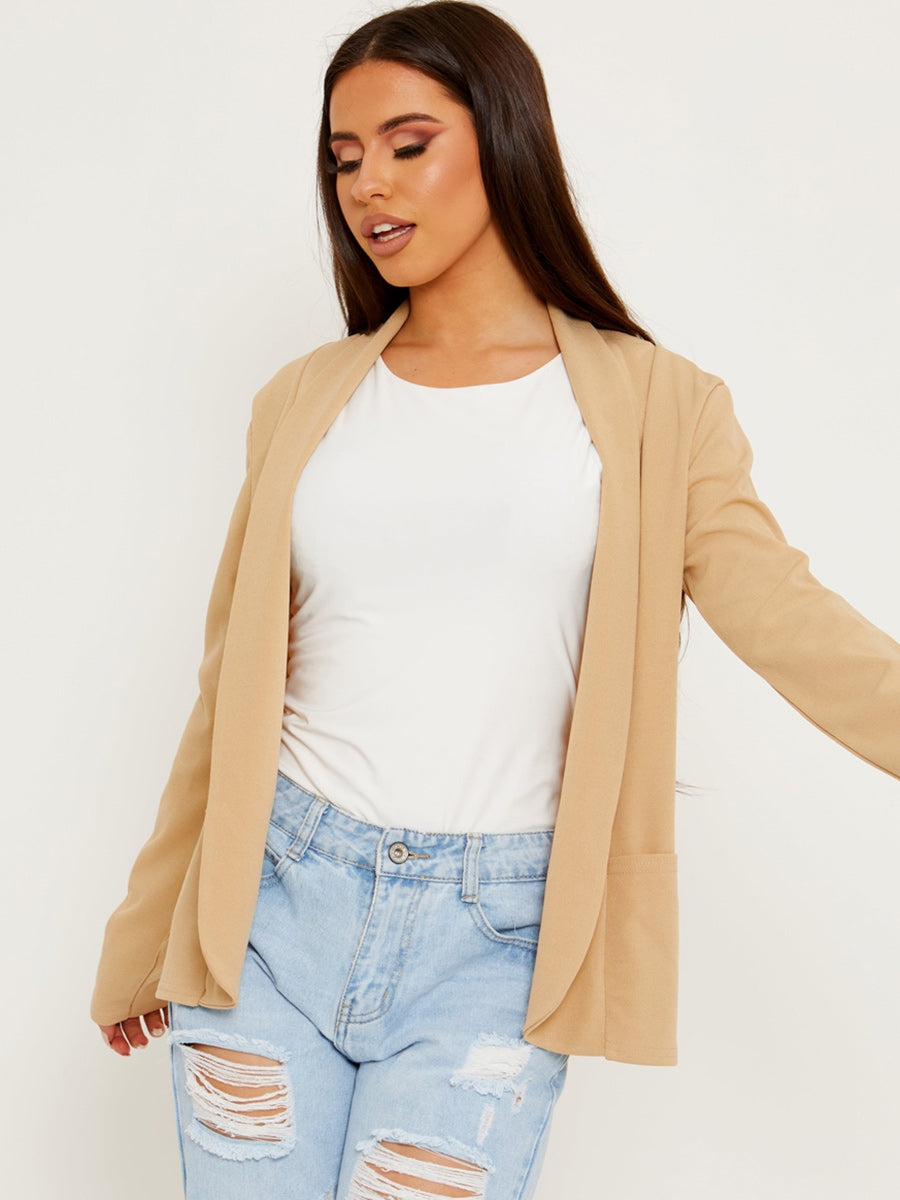 Textured Open Blazer