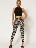 Camouflage Combat Chain Cargo Jeans Trousers