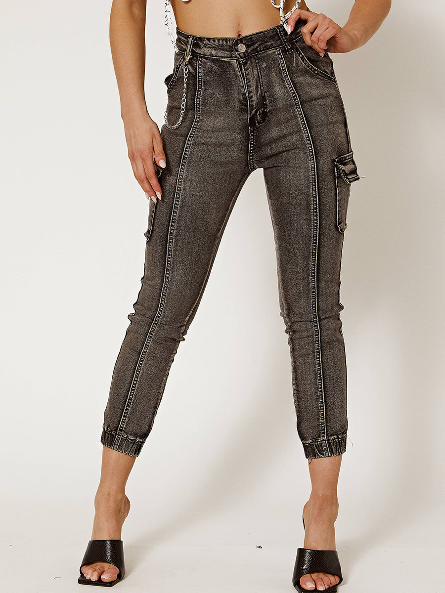 Combat Chain Cargo Jeans Trousers