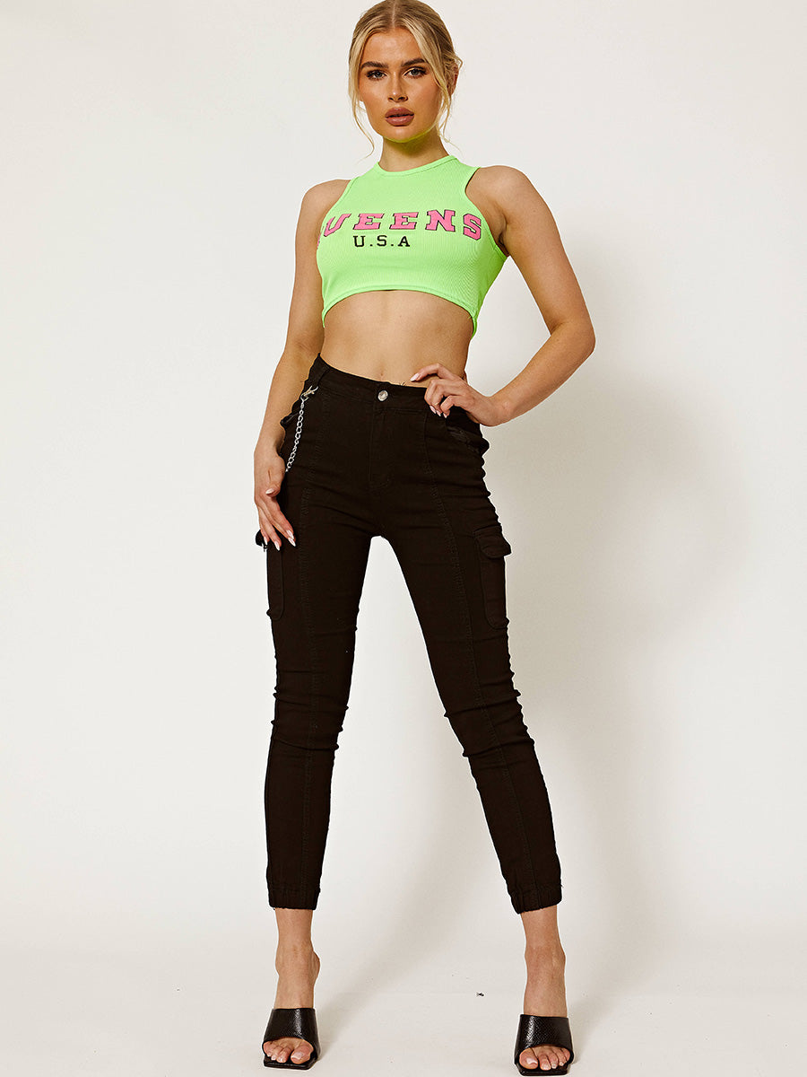 Combat Chain Cargo Jeans Trousers