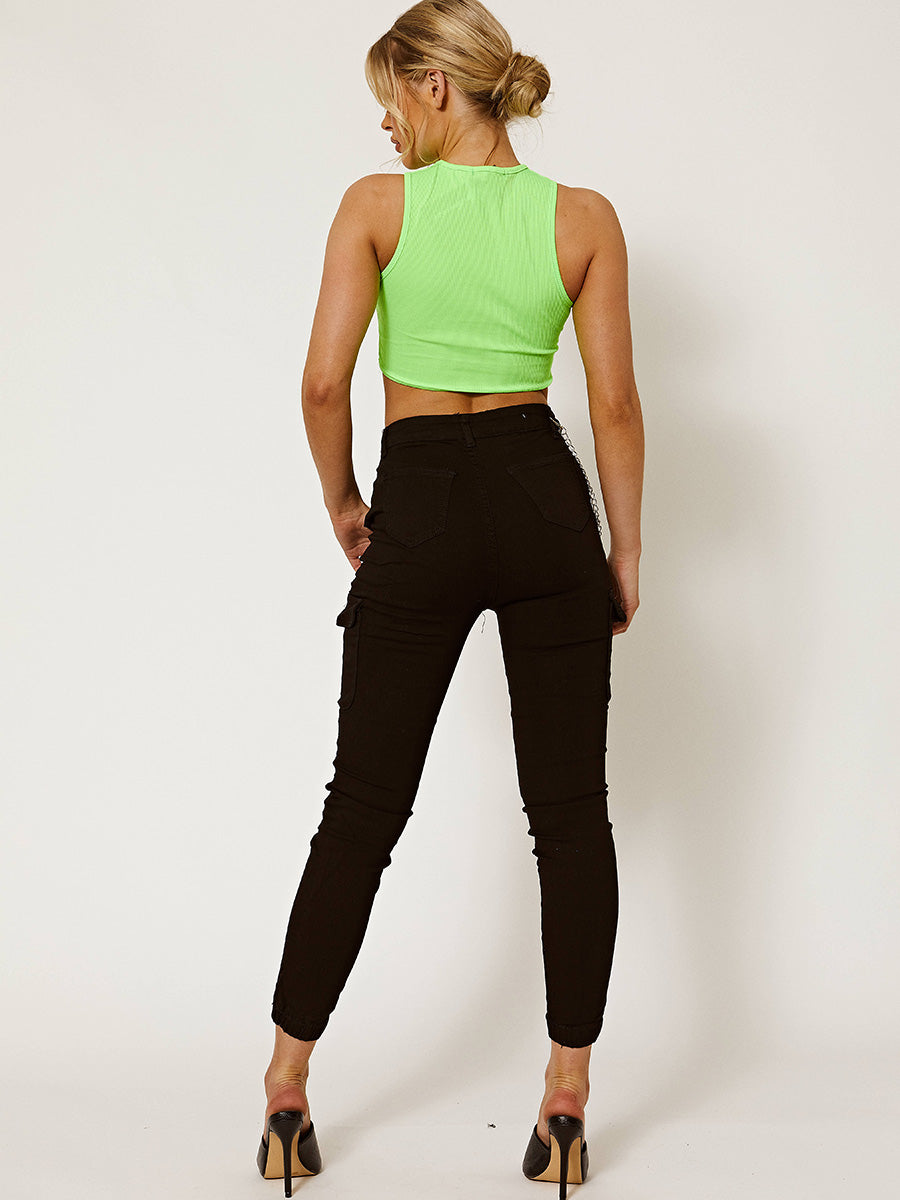 Combat Chain Cargo Jeans Trousers