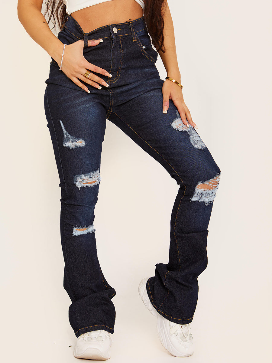 Distressed Jeans With Flare