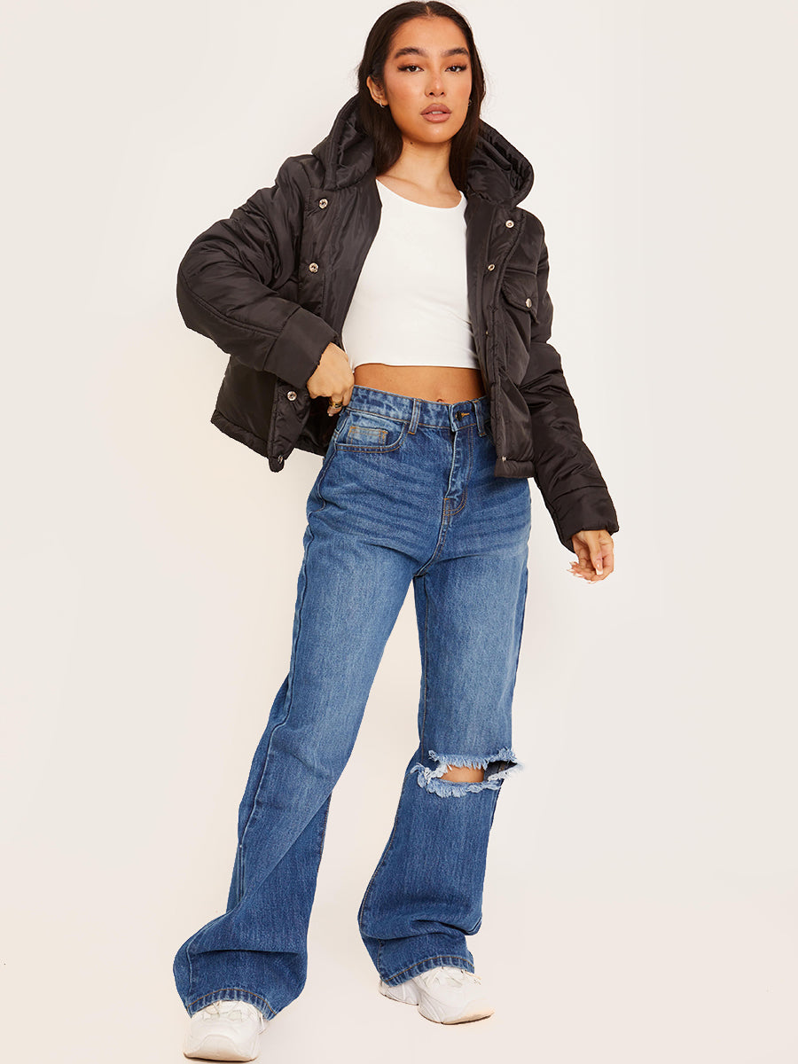 Ripped Knee Flapper Jeans