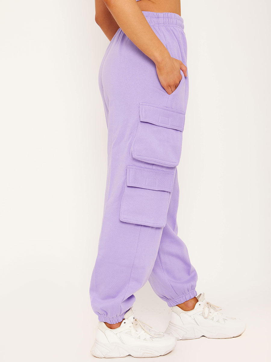 Fleeced Crop Top & Cargo Jogger Co-ord
