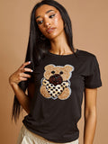 Sequin Teddy Applique T-Shirt