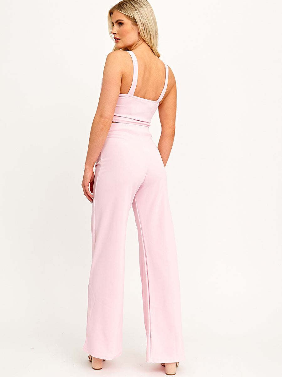 Chain Detail Crop Top & Trouser Co-ord