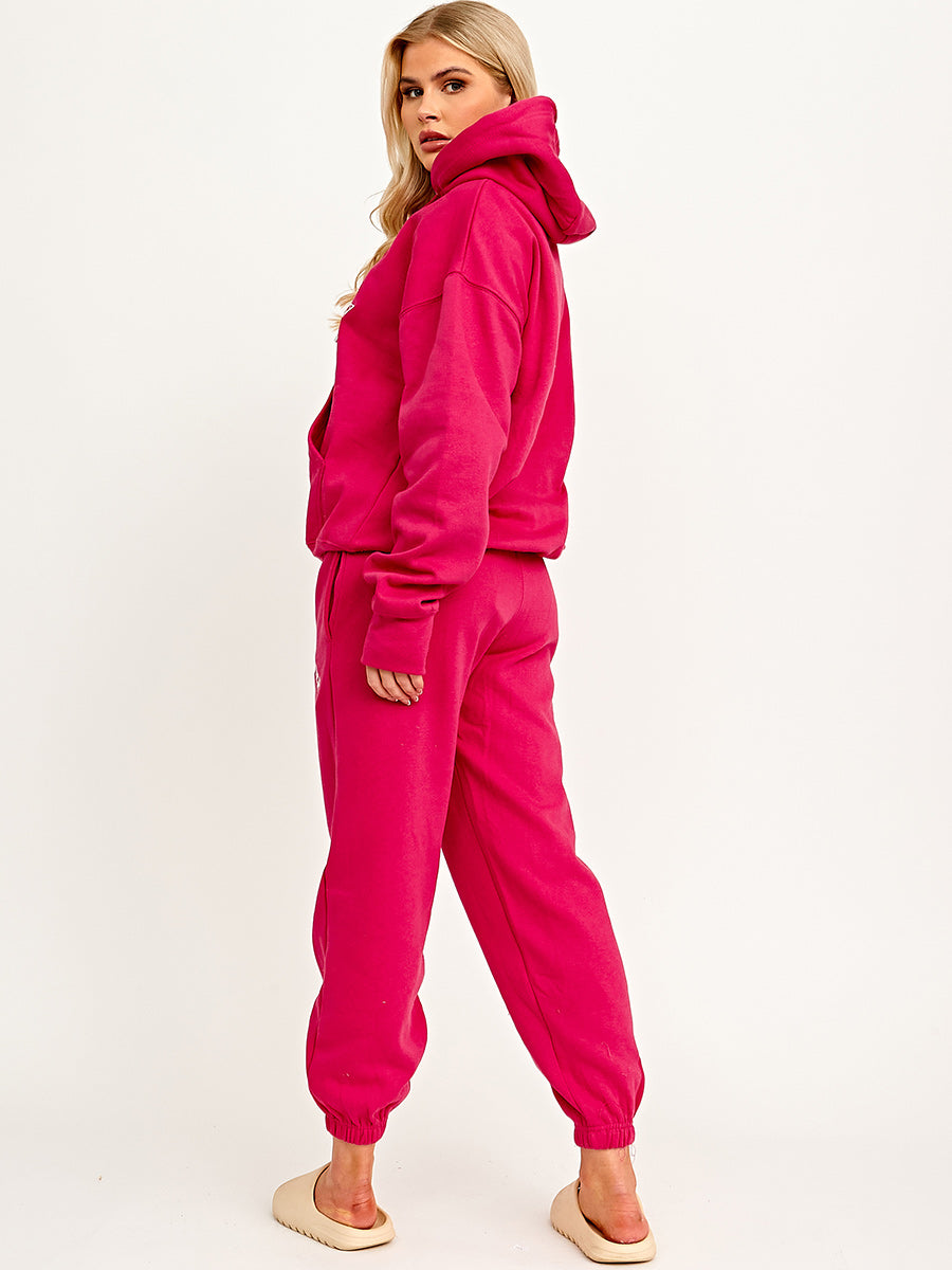 Embroidered French Riviera Hooded Fleece Co-ord