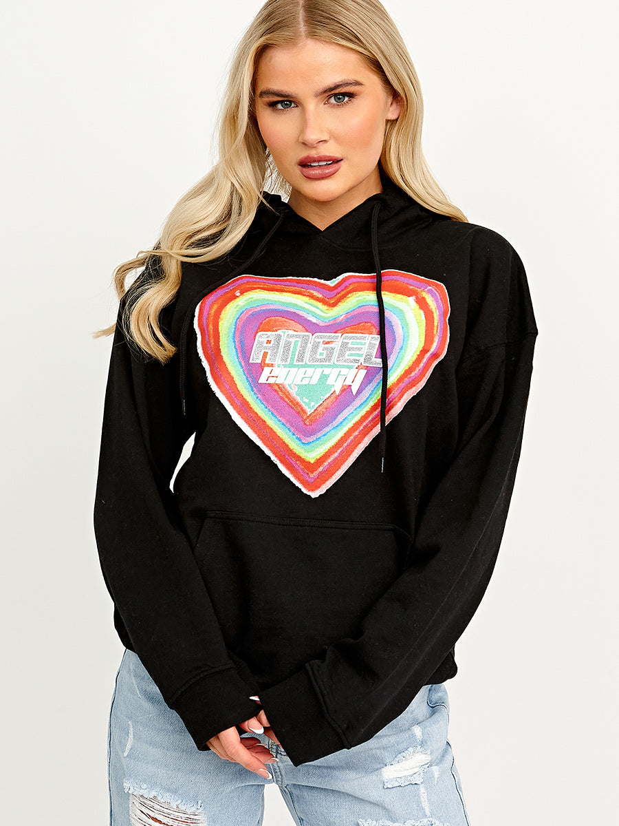 Angel Energy Graphic Print Hoodie