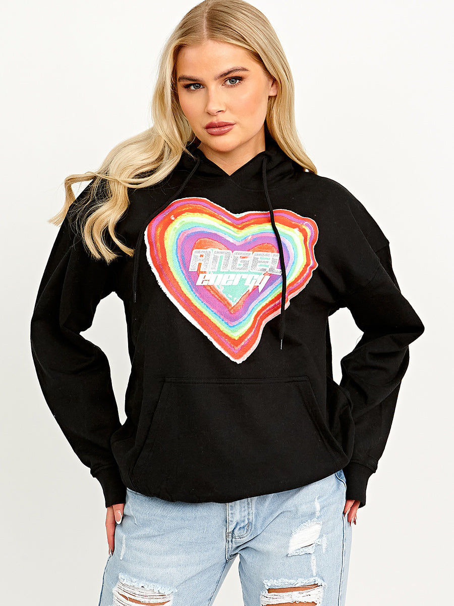 Angel Energy Graphic Print Hoodie