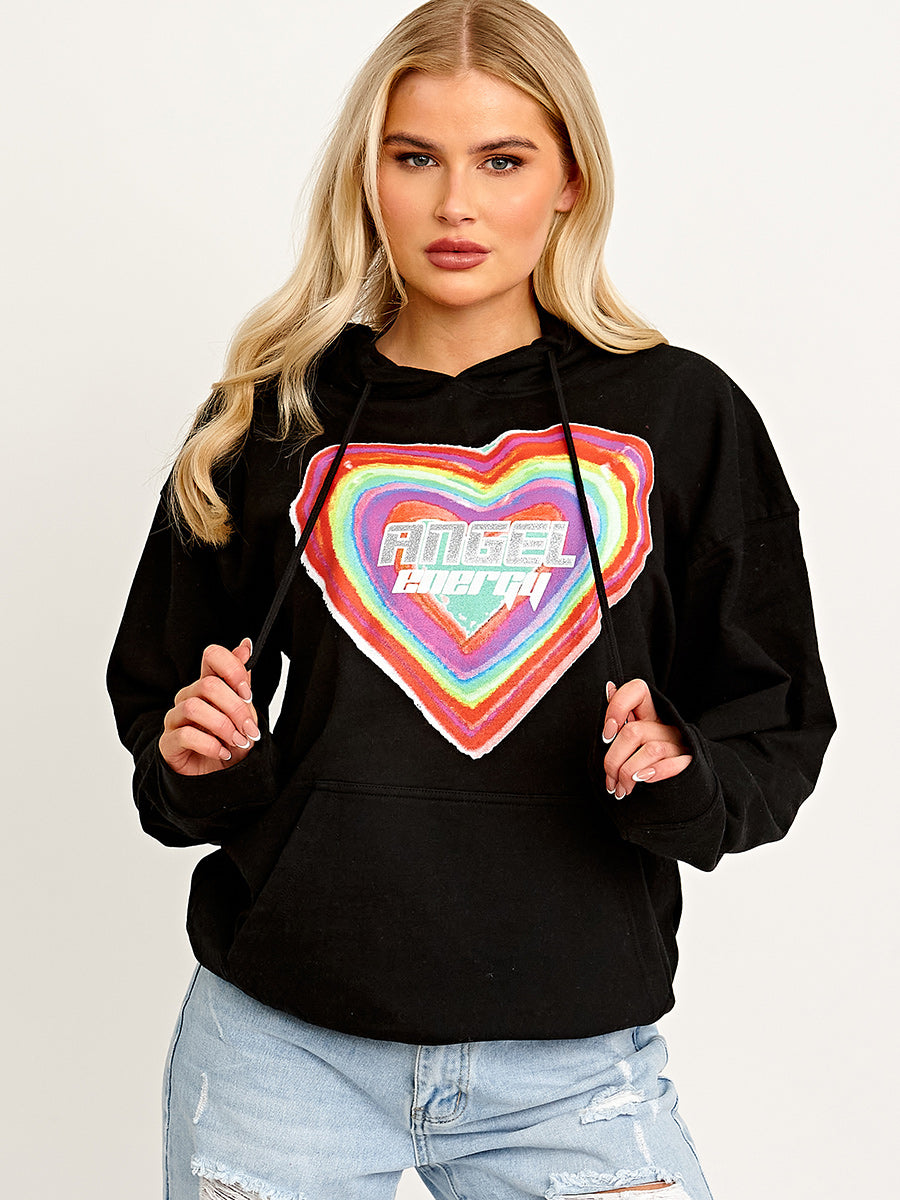 Angel Energy Graphic Print Hoodie