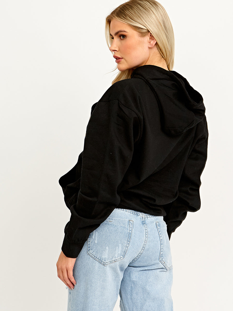 Peace Love Graphic Print Hoodie