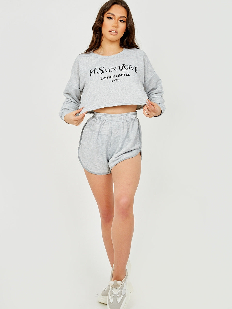 Ye Saint Love Crop Top & Shorts Co-ord
