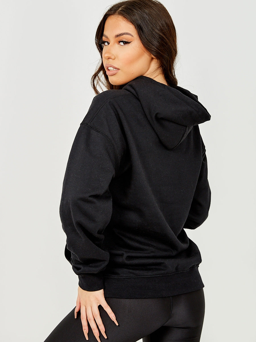 Butterfly Heart Graphic Fleeced Hoodie