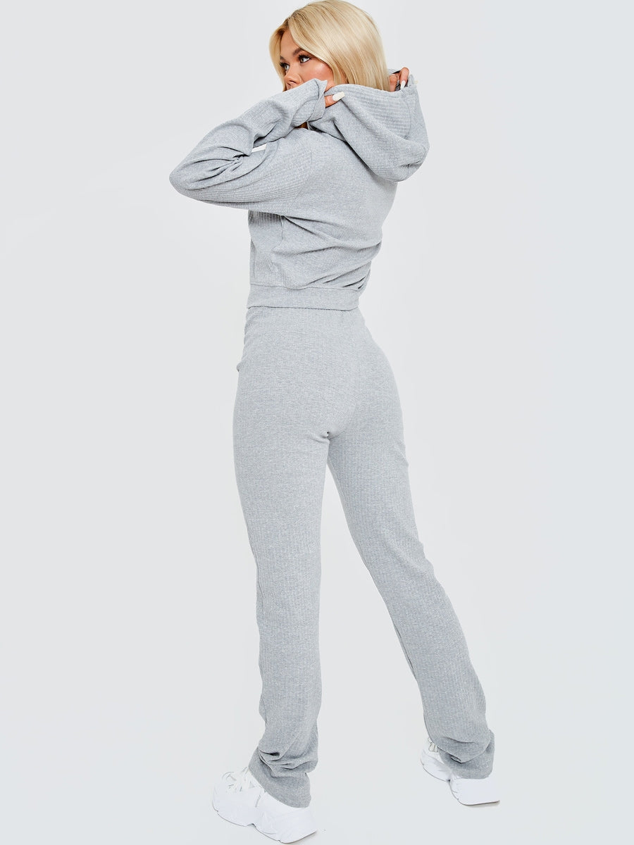Ribbed Zip Up Hoodie & Trouser Co-ord