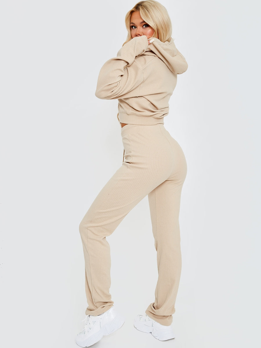 Ribbed Zip Up Hoodie & Trouser Co-ord