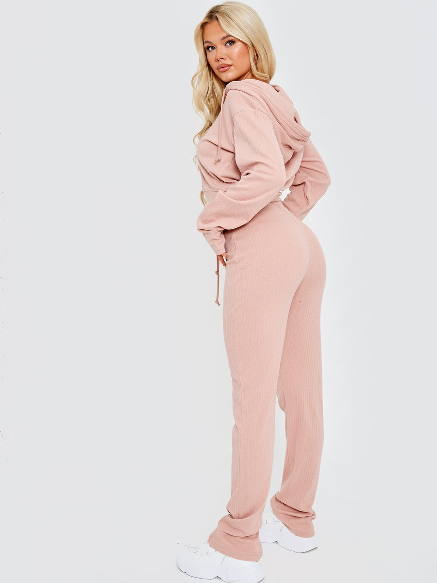 Ribbed Zip Up Hoodie & Trouser Co-ord