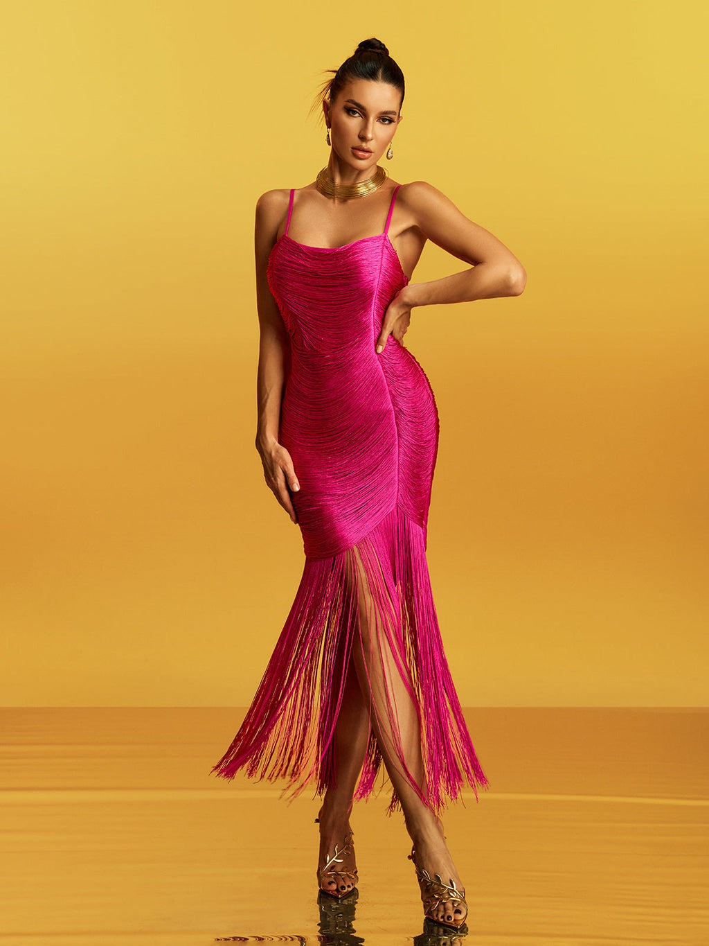 Syriel Spaghetti Fringe Maxi Dress