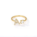 Tiny Initial Letter Ring A–Z, Adjustable