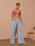 Tosca Starfish Metal Chain Top In Red