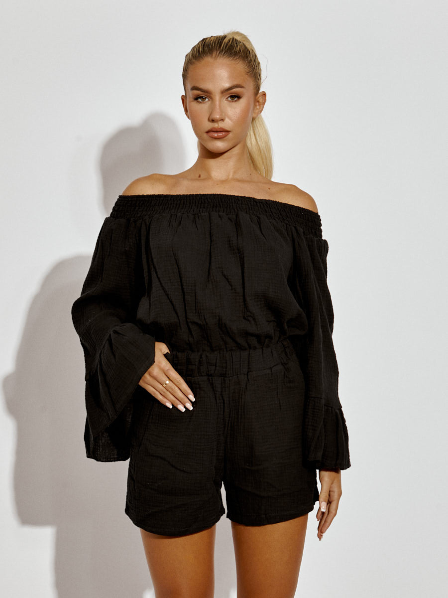 Cheesecloth Bardot Top & Shorts Co-ord