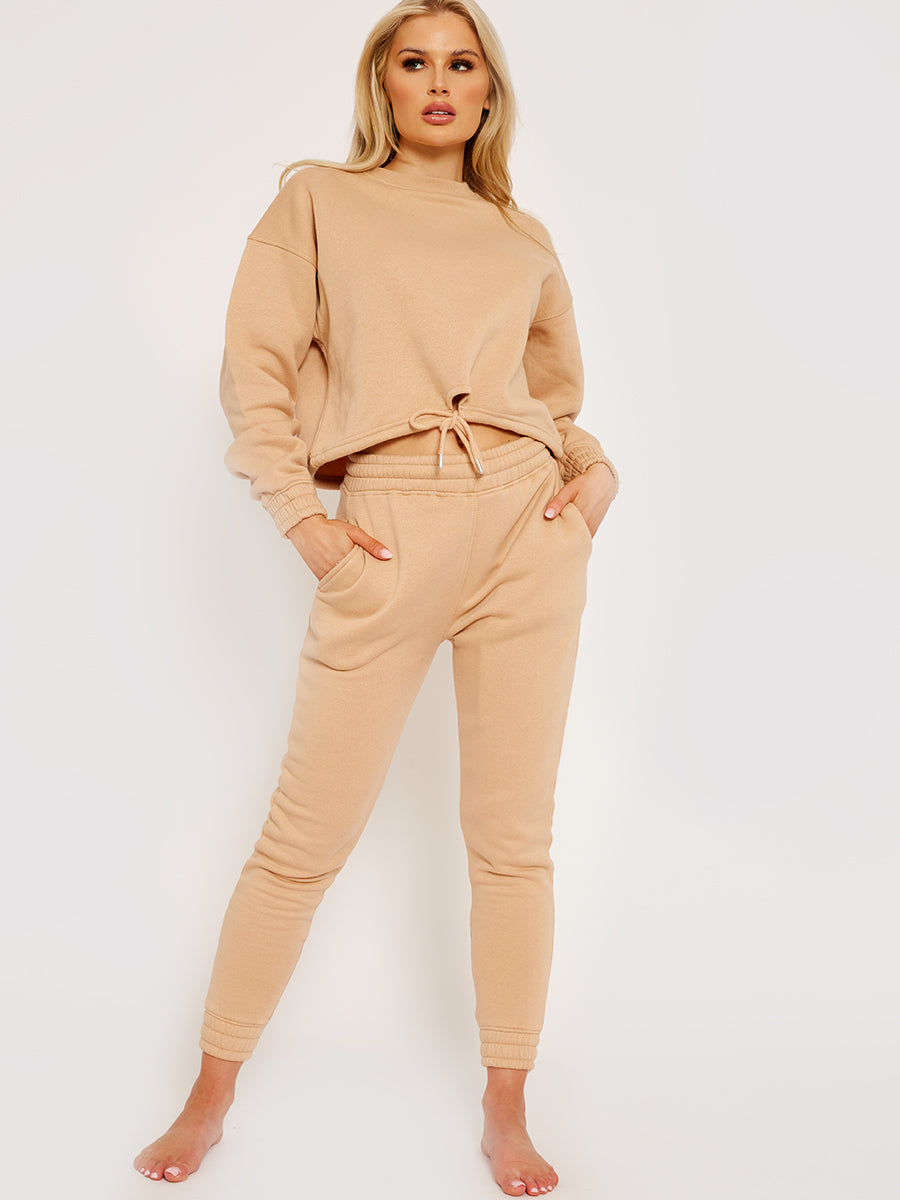 Oversized Drawstring Sweatshirt & Jogger Fleeced Co-ord