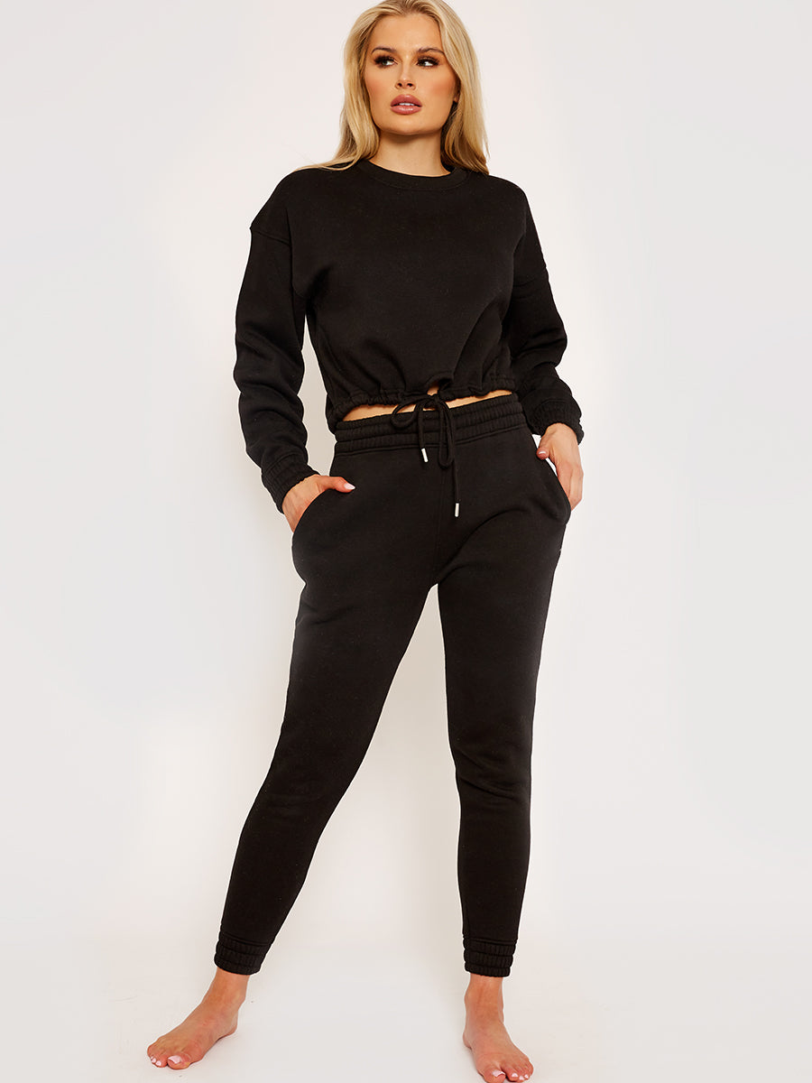 Oversized Drawstring Sweatshirt & Jogger Fleeced Co-ord