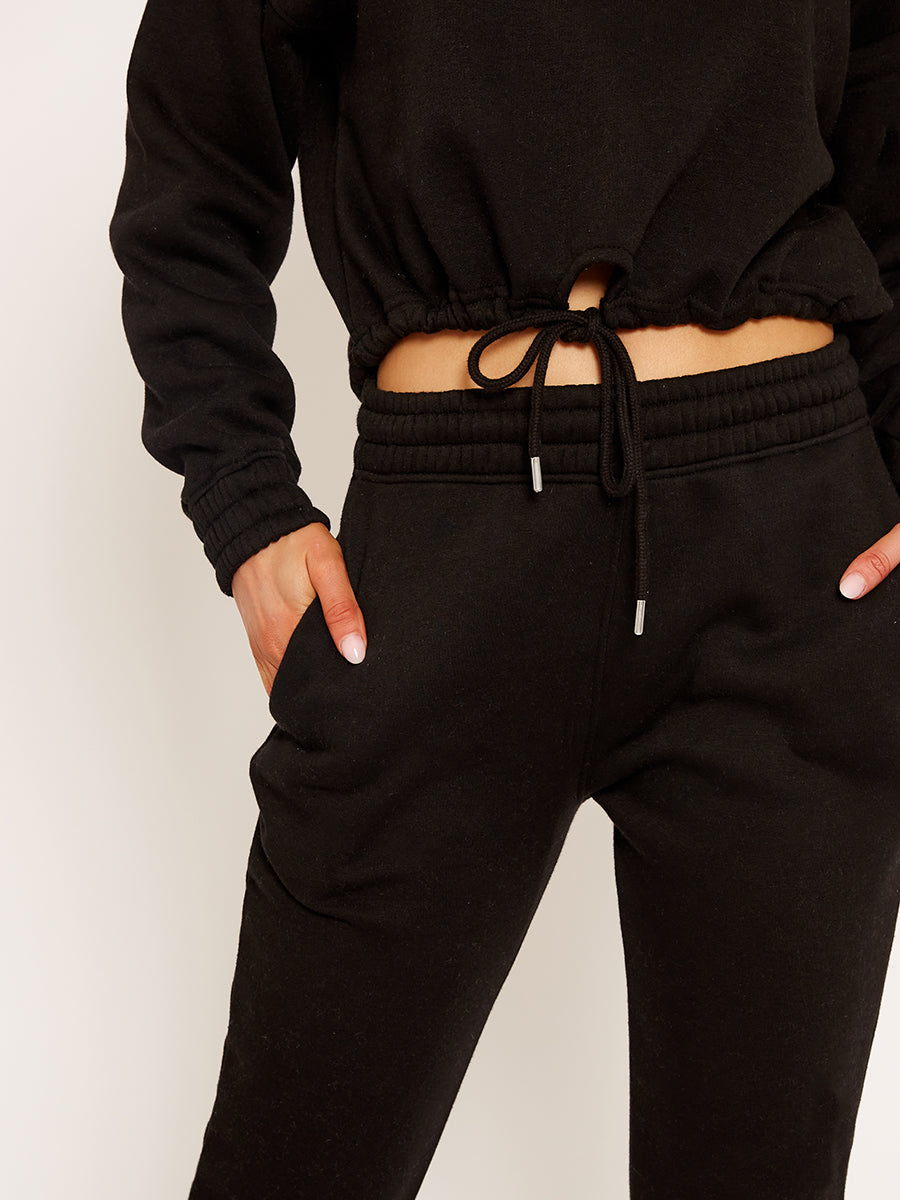 Oversized Drawstring Sweatshirt & Jogger Fleeced Co-ord