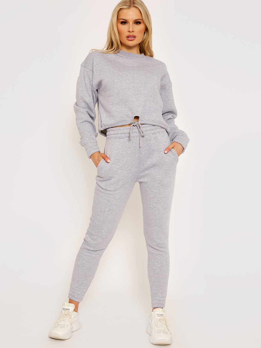 Oversized Drawstring Sweatshirt & Jogger Fleeced Co-ord