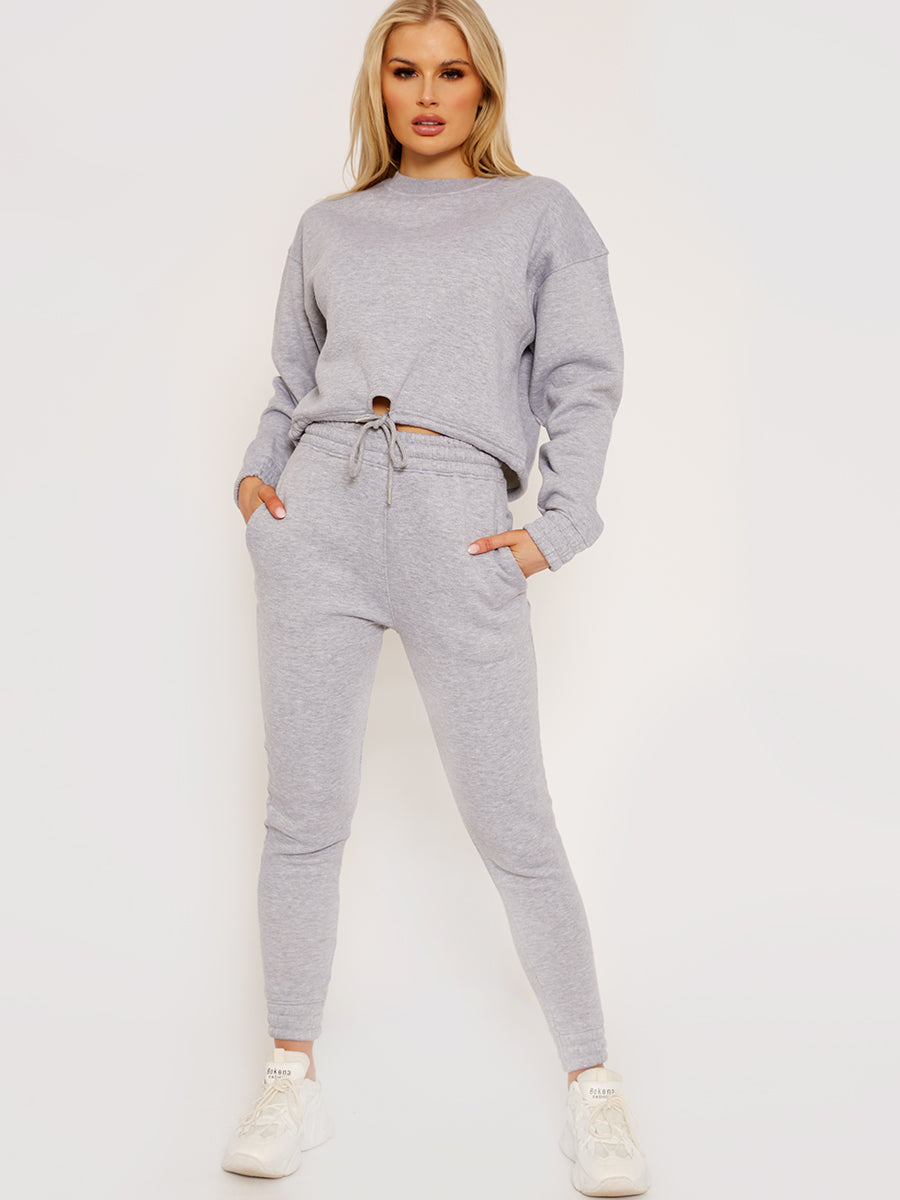Oversized Drawstring Sweatshirt & Jogger Fleeced Co-ord