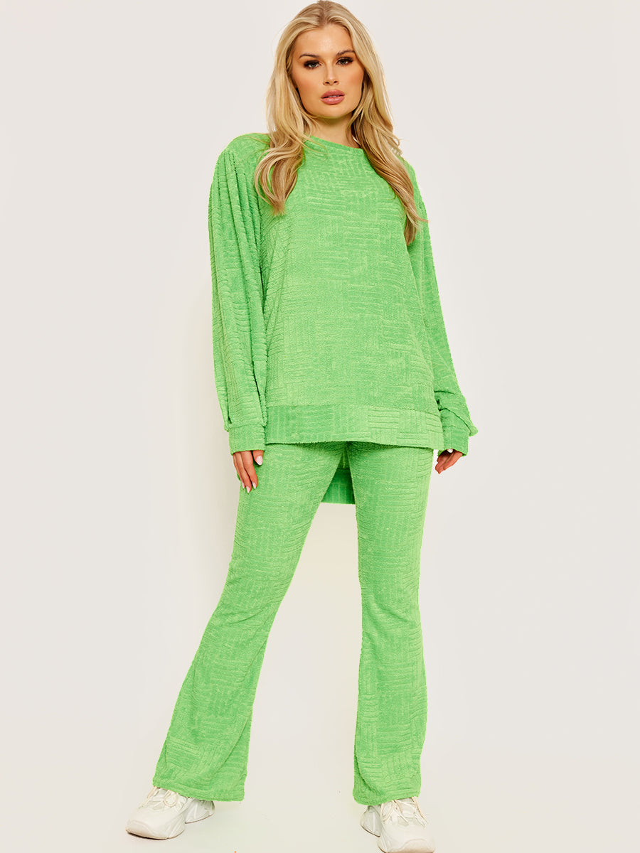 Towelling Pattern Oversized Top & Trouser Co-ord