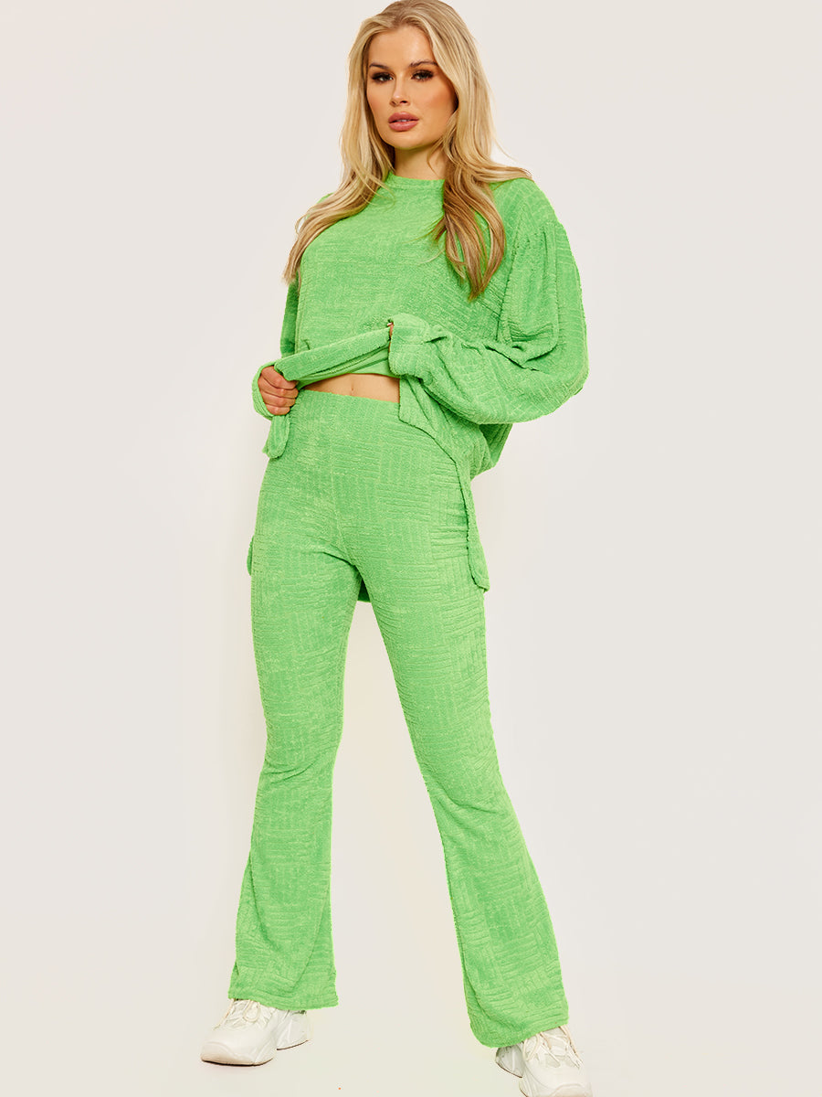 Towelling Pattern Oversized Top & Trouser Co-ord