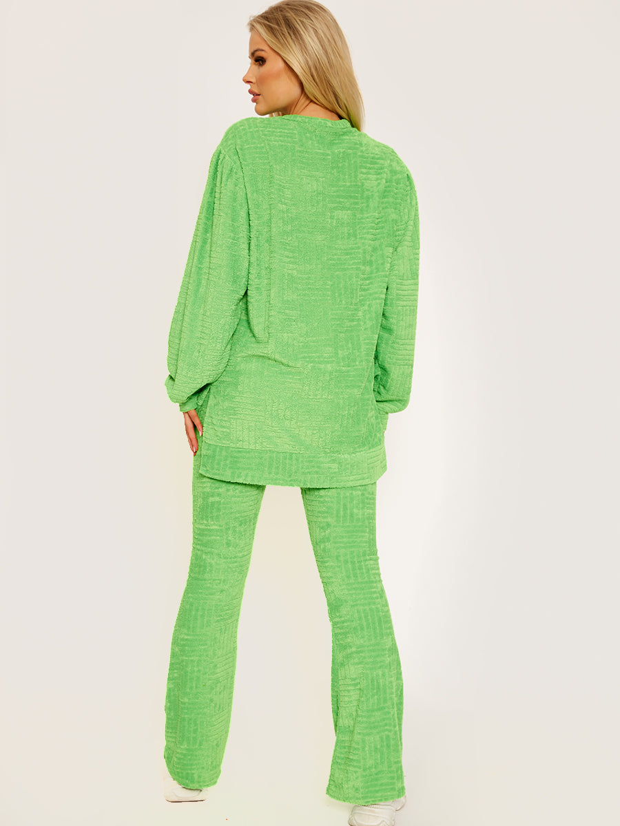 Towelling Pattern Oversized Top & Trouser Co-ord