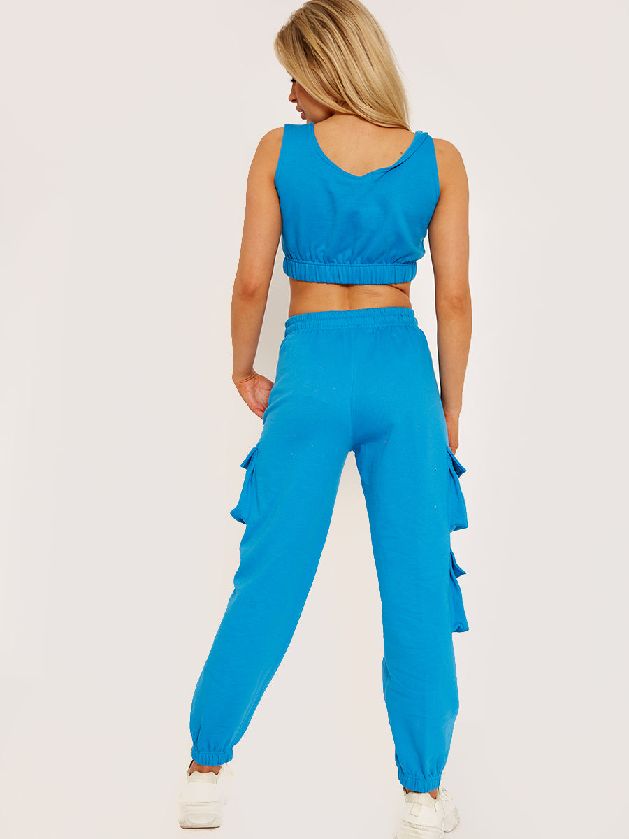 Fleeced Crop Top & Cargo Jogger Co-ord
