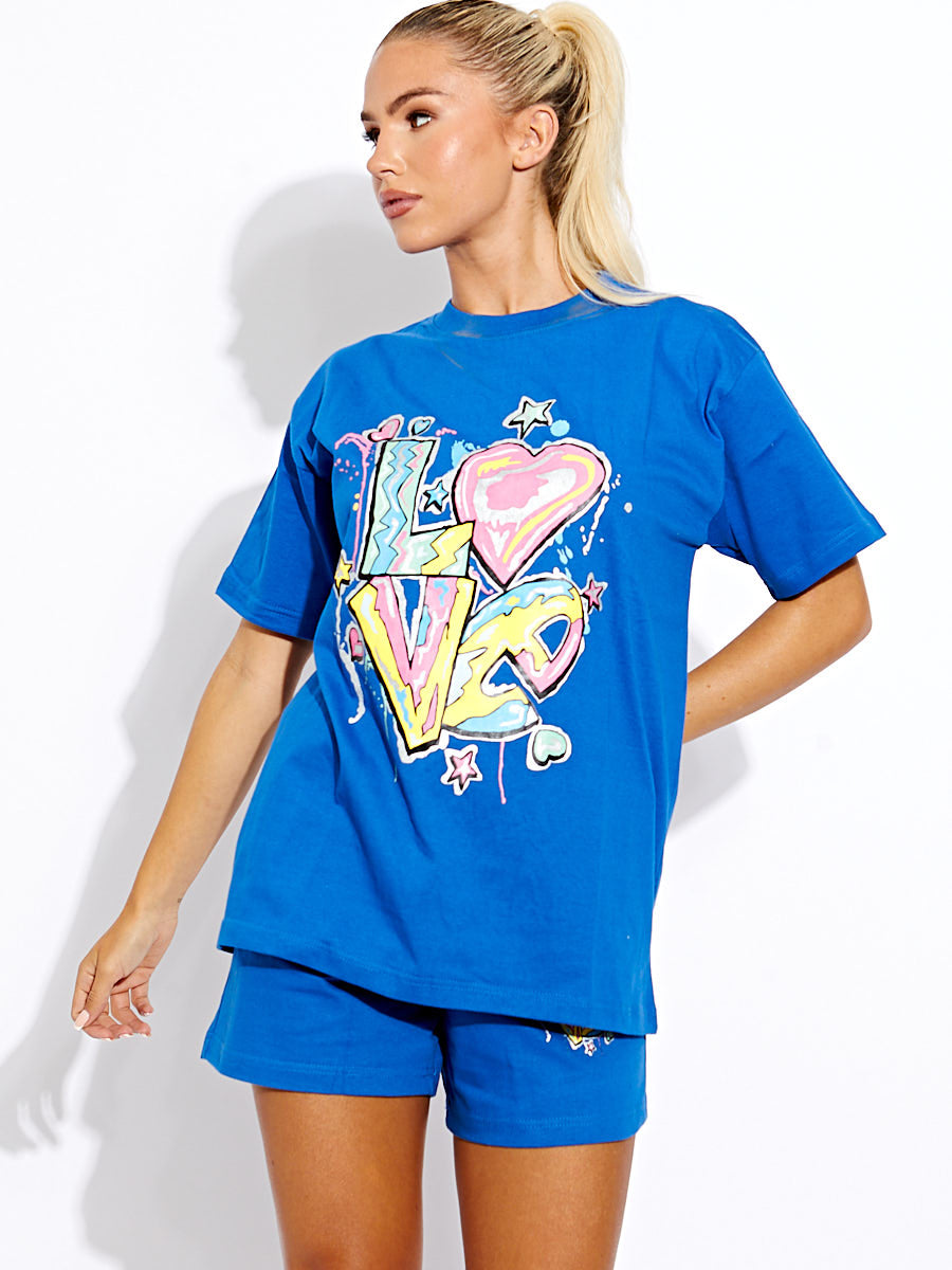 LOVE Oversized T-Shirt & Shorts Co-ord