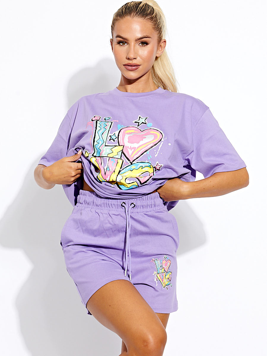 LOVE Oversized T-Shirt & Shorts Co-ord