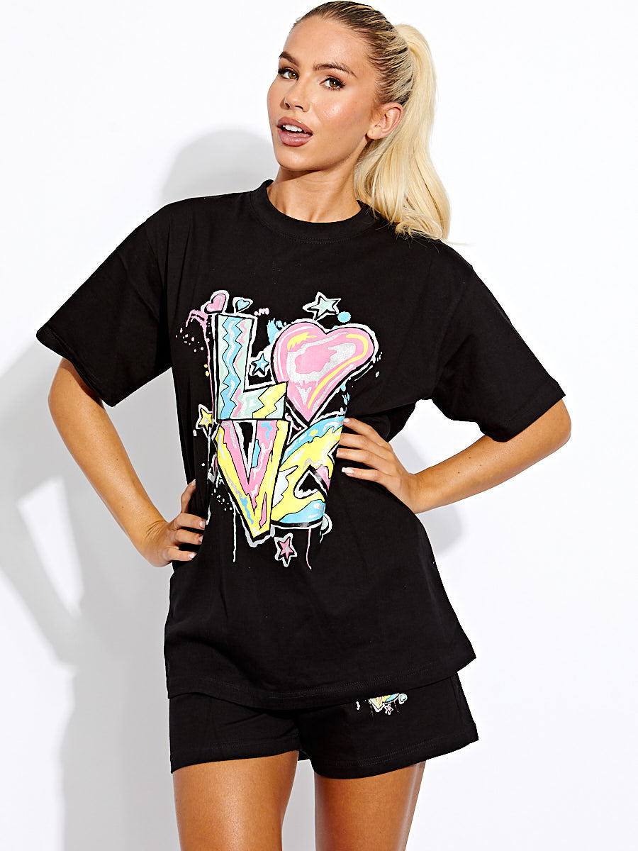 LOVE Oversized T-Shirt & Shorts Co-ord