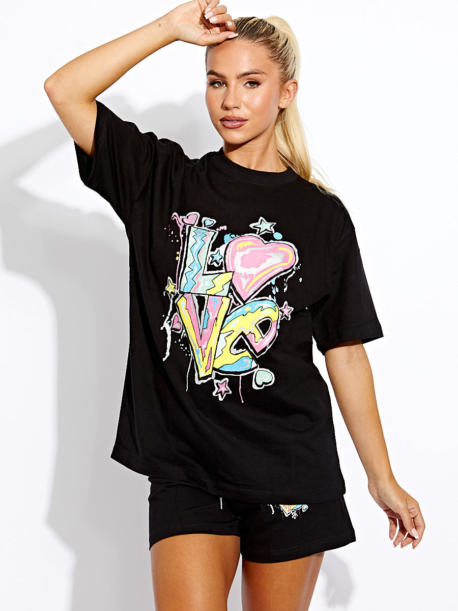 LOVE Oversized T-Shirt & Shorts Co-ord