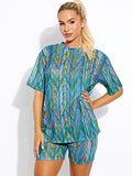 Woven Chevron Oversized Top & Shorts Co-ord