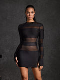 Velythar Long Sleeve Stripe Mini Dress