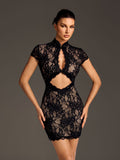 Vexorin Cutout Lace Mini Dress