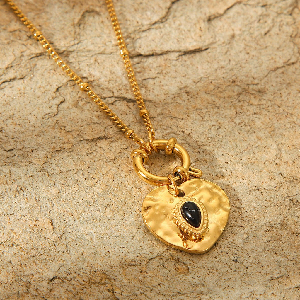Vintage French Court Style Heart Pendant Necklace