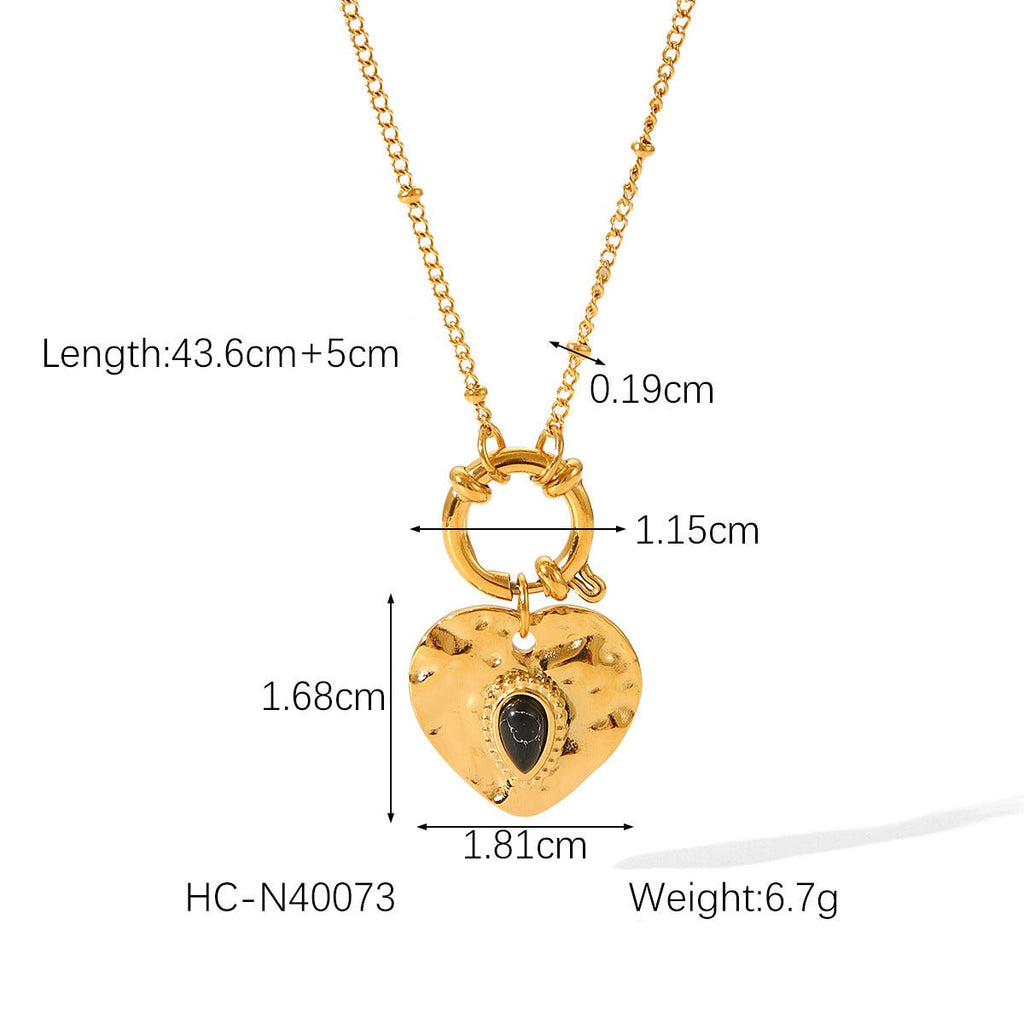 Vintage French Court Style Heart Pendant Necklace