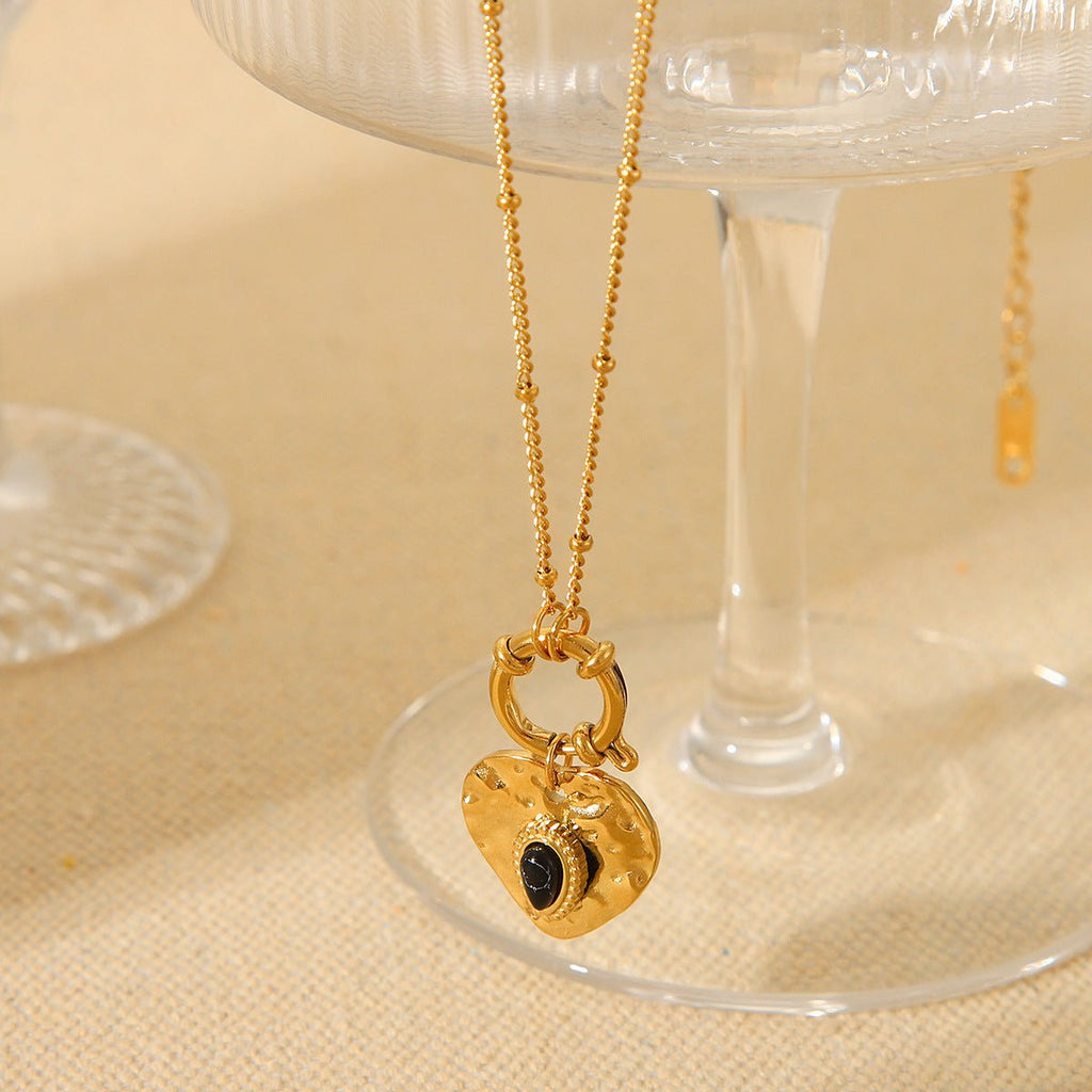 Vintage French Court Style Heart Pendant Necklace